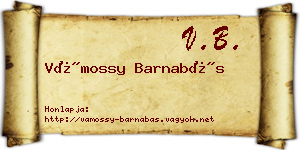 Vámossy Barnabás névjegykártya